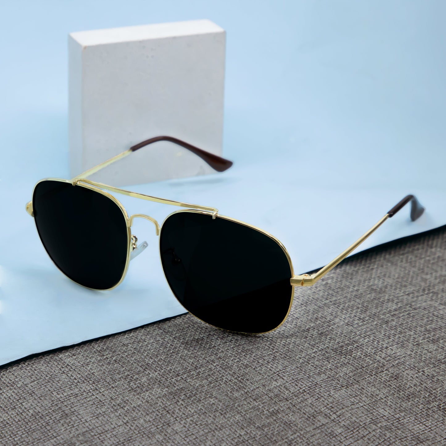 MT Mastar 002 Gold And Black Unisex Sunglasses